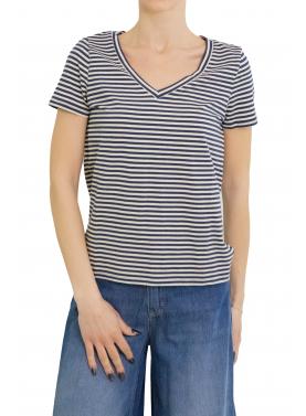 Maglia scollo a V a righe Only